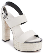 DKNY Women's Everyday Block Heel Yadira-Platform Sl Heeled Sandal, Egg NOG, 8